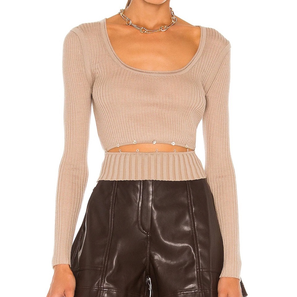 JONATHAN SIMKHAI Kenley Fine Wool Sweater in Sparrow XS